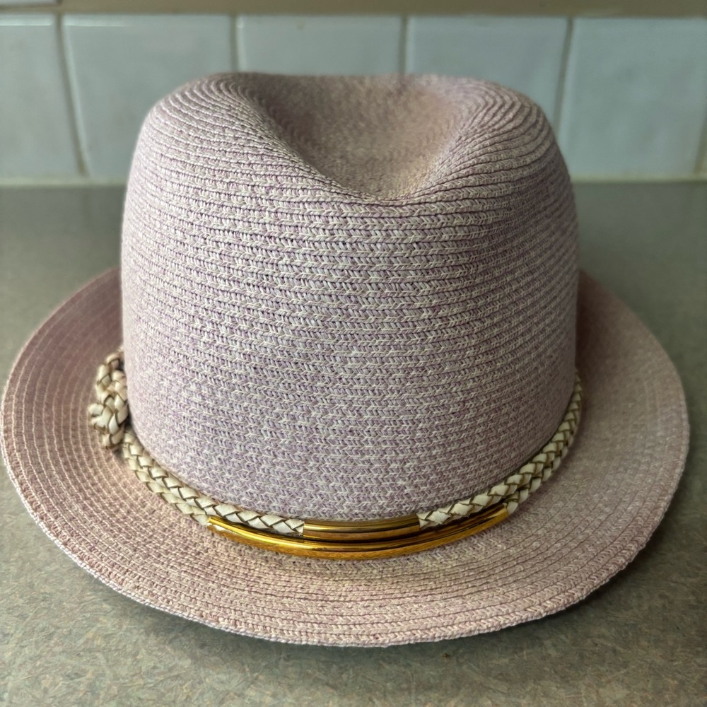 Eugenia Kim Lavender Preppy Luxury RARE Coastal Resortwear Fedora Hat One Size